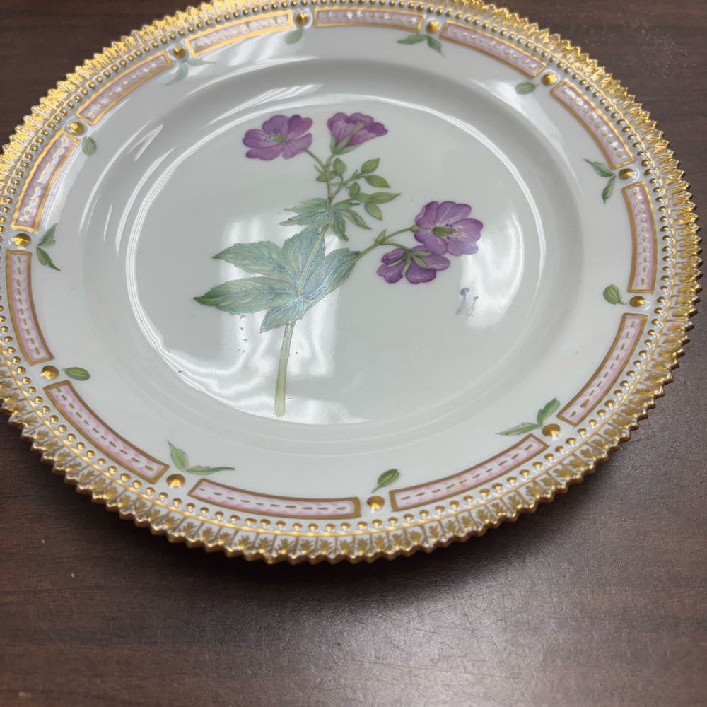 Royal Copenhagen Gold Rim and Purple Plate